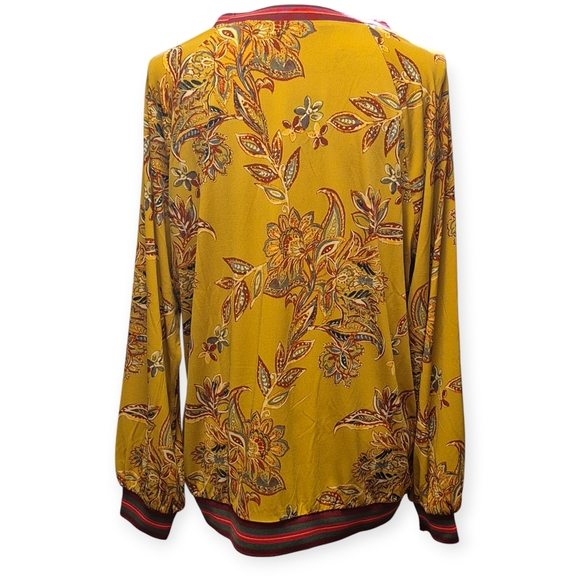 IMAN Yellow and Red Relaxed Blouse - Picture 3 of 7